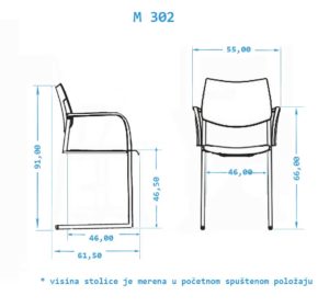 Fotelja konferencijska M302