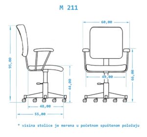 Radna stolica dimenzije M211
