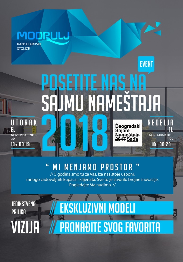 Modrulj na sajmu nameštaja 2018