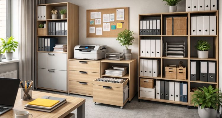 Opremanje kancelarije sa organizovanim prostorom za odlaganje dokumenata i kancelarijskim policama za arhivu