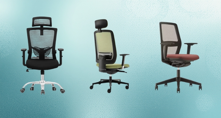 Različiti modeli ergonomskih kancelarijskih stolica sa mrežastim i tapaciranim naslonom za različite načine rada