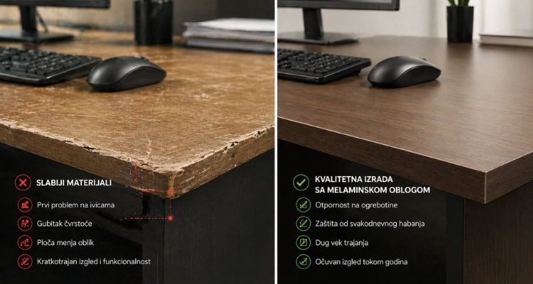 Prikaz otporne i pohabane ploce za sto 